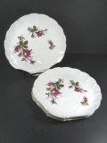 Lot 3 Vintage Green China Rose Snack Plate GRJ1 Japan